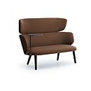 Leyform Loungesofa Alise 2-Sitzer Mittelhoch mit Schreibplatte, B 1410 x T 710 x H 1060 mm, dunkelrost/schwarz