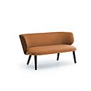 Leyform Loungesofa Alise 2-Sitzer Niedrig, B 1410 x T 710 x H 710 mm, Wollmischgewebe/Holz, dunkelorange/schwarz