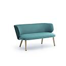 Leyform Loungesofa Alise 2-Sitzer Niedrig, B 1410 x T 710 x H 710 mm, Wollmischgewebe/Holz, dunkelpetrol/Esche Natur