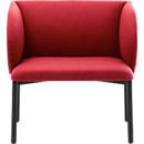 Leyform Ontvangst fauteuil LIV - stof - stalen onderstel - B 730 x D 620 x H 740 mm - rood gemêleerd