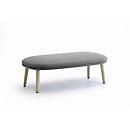 Leyform Sitzbank Alise, B 1315 x T 620 x H 450 mm, Wollmischgewebe/Holz, dunkelgrau/Esche Natur