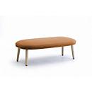 Leyform Sitzbank Alise, B 1315 x T 620 x H 450 mm, Wollmischgewebe/Holz, dunkelorange/Esche Natur