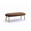 Leyform Sitzbank Alise, B 1315 x T 620 x H 450 mm, Wollmischgewebe/Holz, dunkelrost/Esche Natur