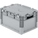 Lichte Eurobox ELB 4220, van PP, inhoud 20,4 l, met deksel, grijs