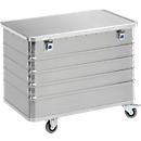 Lightweight metal trolley, with hinged lid, 322 l