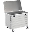 Lightweight metal trolley, with hinged lid, 415 l
