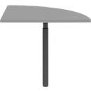 Linking panel 90° BARI, support foot, 1/4 circle, W 800 x D 800 x H 620-820 mm, medium grey