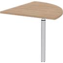 Linking panel 90° BARI, support foot, 1/4 circle, W 800 x D 800 x H 620-820 mm, oak finish