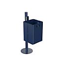 Litter bin with hat and integrated ashtray, blue (RAL 5013)