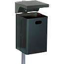 Litter bin with hat, anthracite (RAL 7016)