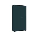 Locker 2-deurs, zonder akoestisch front, B 1000 x D 450 x H 2300 mm, grafiet