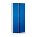 Locker cabinet, 10 lockers, cylinder lock, height 1900 mm, light grey/gentian blue
