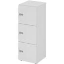 Locker cabinet Topas Line, 3 file heights, 3 compartments, combination lock, W 400 x D 420 x H 1100 mm, gray/gray