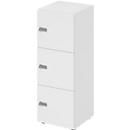 Locker cabinet Topas Line, 3 file heights, 3 compartments, combination lock, W 400 x D 420 x H 1100 mm, white/white