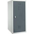 Locker, plaatstaal, B 400 x D 500 x H 1000 mm, veiligheidsslot met draaigrendel, gemonteerd, basaltgrijs