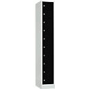 Lockerkast, plaatstaal, deuraanslag rechts, cilinderslot, 10 vakken, B 300 x H 1800 mm, lichtgrijs RAL 7035/gitzwart RAL 9005