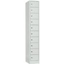 Lockerkast, plaatstaal, deuraanslag rechts, cilinderslot, 10 vakken, B 300 x H 1800 mm, lichtgrijs RAL 7035/lichtgrijs RAL 7035