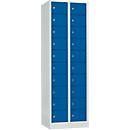 Lockerkast, plaatstaal, deuraanslag rechts, cilinderslot, 20 vakken, B 600 x H 1800 mm, lichtgrijs RAL 7035/gentiaanblauw RAL 5010