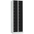 Lockerkast, plaatstaal, deuraanslag rechts, cilinderslot, 20 vakken, B 600 x H 1800 mm, lichtgrijs RAL 7035/gitzwart RAL 9005