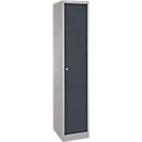 Lockerkast, staal, cilinderslot, met etikethouder, 1 compartiment, licht zilver/antraciet RAL 7016