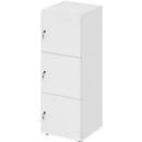 Lockerkast Topas Line, 3 dossierhoogtes, 3 vakken, cilinderslot, B 400 x D 420 x H 1100 mm, wit/wit