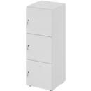 Lockerkast Topas Line, 3 x ordnerhoogte, 3 vakken, cilinderslot, B 400 x D 420 x H 1100 mm, grijs/grijs