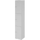 Lockerkast Topas Line, 6 dossierhoogtes, 3 compartimenten, cijferslot, B 400 x D 420 x H 2156 mm, grijs/grijs