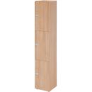 Lockerkast Topas Line, 6 dossierhoogtes, 3 compartimenten, cijferslot, B 400 x D 420 x H 2156 mm, notenhout/walnoot
