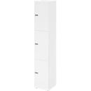 Lockerkast Topas Line, 6 dossierhoogtes, 3 compartimenten, cijferslot, B 400 x D 420 x H 2156 mm, wit/wit