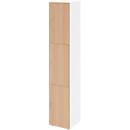 Lockerkast Topas Line, 6 dossierhoogtes, 3 compartimenten, cilinderslot, B 400 x D 420 x H 2156 mm, wit/eiken