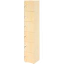 Lockerkast Topas Line, 6 dossierhoogtes, 6 vakken, cilinderslot, B 400 x D 420 x H 2156 mm, esdoorn/mapulier