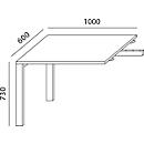 LOGIN aanbouwtafel, onderstel met vier poten