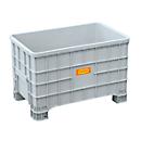 Logistikbox Cemo, Hart-Polyethylen (HDPE), grau, lebensmittelecht, B 1000 x T 635 x H 645 mm, 200 l hoch, mit Füßen