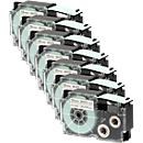 Lot éco ruban pour titreuses XR-18WE1 18 mm CASIO®, 6 + 1 GRATUIT