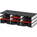 Lot station de tri Styro styrodoc Trio, 9 casiers, blanc-noir/noir