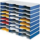 LOT station de tri styrodoc Standard styro®, format C4, 8 étages/3 rangées/24 compartiments, gris/bleu