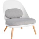 Lounge fauteuil, gestoffeerd, B 700 x D 655 x H 755 mm, 4-poten, witte zitschaal