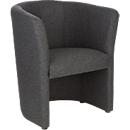 Lounge fauteuil gestoffeerd Nowy Styl CLUB, volledige stoffering, met bodemglijders, antraciet