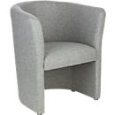Lounge fauteuil gestoffeerd Nowy Styl CLUB, volledige stoffering, met bodemglijders, lichtgrijs