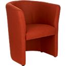 Lounge fauteuil gestoffeerd Nowy Styl CLUB, volledige stoffering, met bodemglijders, rood