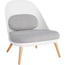 Lounge Sessel, 4-Fuß, B 700 x T 655 x H 755 mm, gepolstert, Sitzschale weiß