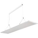 Luminaire LED suspendu Lumière FRISCH, 50-65 W, 6400-8200 lm, 4000 K, réglable en hauteur, L 1245 x P 300 mm, blanc