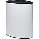 Lune design afvalbak Binc, staal, open kunststof deksel, 50 l, 3 afvalstromen, verrijdbaar, B 360 x D 560 x H 680 mm, wit/zwart