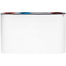 Lune Système de tri des déchets Split, acier galvanisé, 4 flux de déchets, 38 l, anneaux d'écoulement colorés, L 1280 x P 300 x H 710 mm, blanc/anthracite