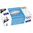 Luvas descartáveis, latex, com pó, branco, 100 unidades