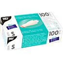 Luvas descartáveis, nitrilo, sem pó, branco, 100 unidades