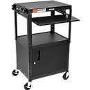 Luxor in hoogte verstelbare multifunctionele trolley met kast &amp; uittrekblad, afsluitbaar, 4 zwenkwielen, zwart