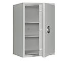 Lyra 4 safe, weerstandsklasse I volgens EN 1143-1, volume 84 l, deur rechts scharnierend, dubbelbaard slot met 2 sleutels, 2 legborden, incl. verankeringsmateriaal, B 500 x D 420 x H 750 mm, lichtgrijs RAL 7035