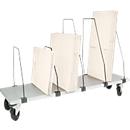 Magasin de dessous de table Packpool, mobile, 6 arceaux coulissants, pour tables d'emballage de largeur 1500 mm