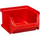 Magazijnbak serie Base 1 - polypropeen - B 102 x D 100 x H 62 mm - 0,4 l - rood - 30 stuks - ons merk Schäfer Shop Pure
